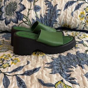 Free People Green Mules with Black Sole